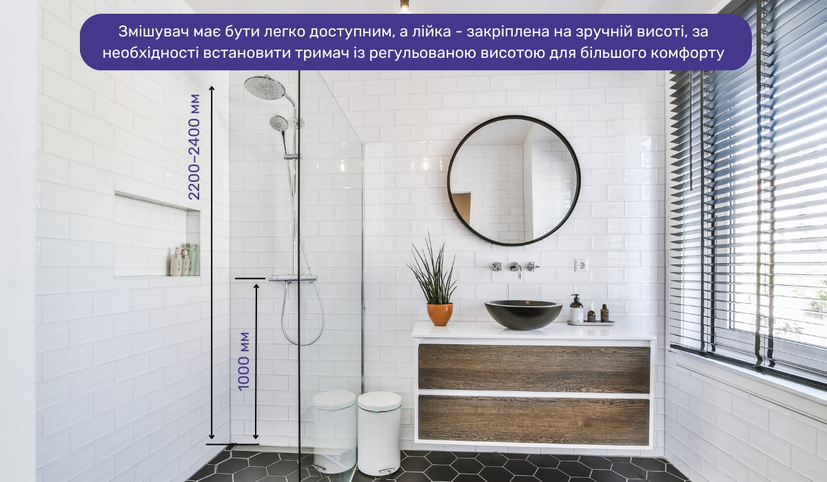 Оптимальна висота змішувача в душі для зручності використання