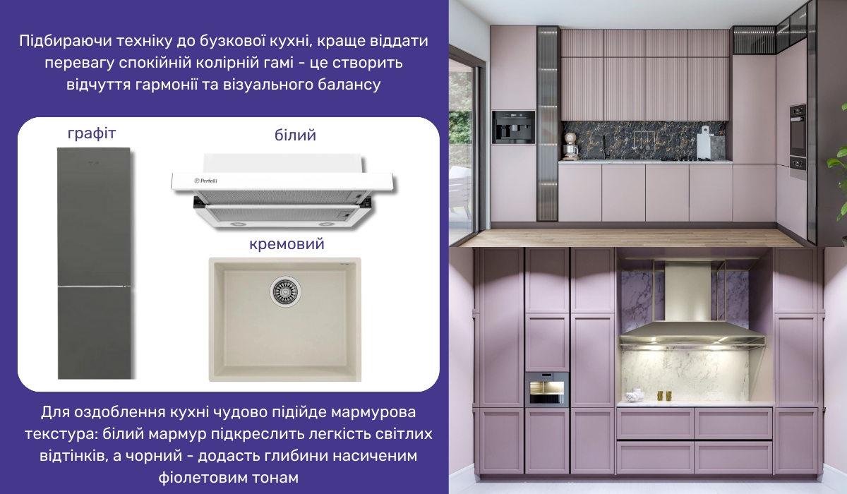 Стильні колірні рішення для кухні: техніка та оздоблення в гармонії
