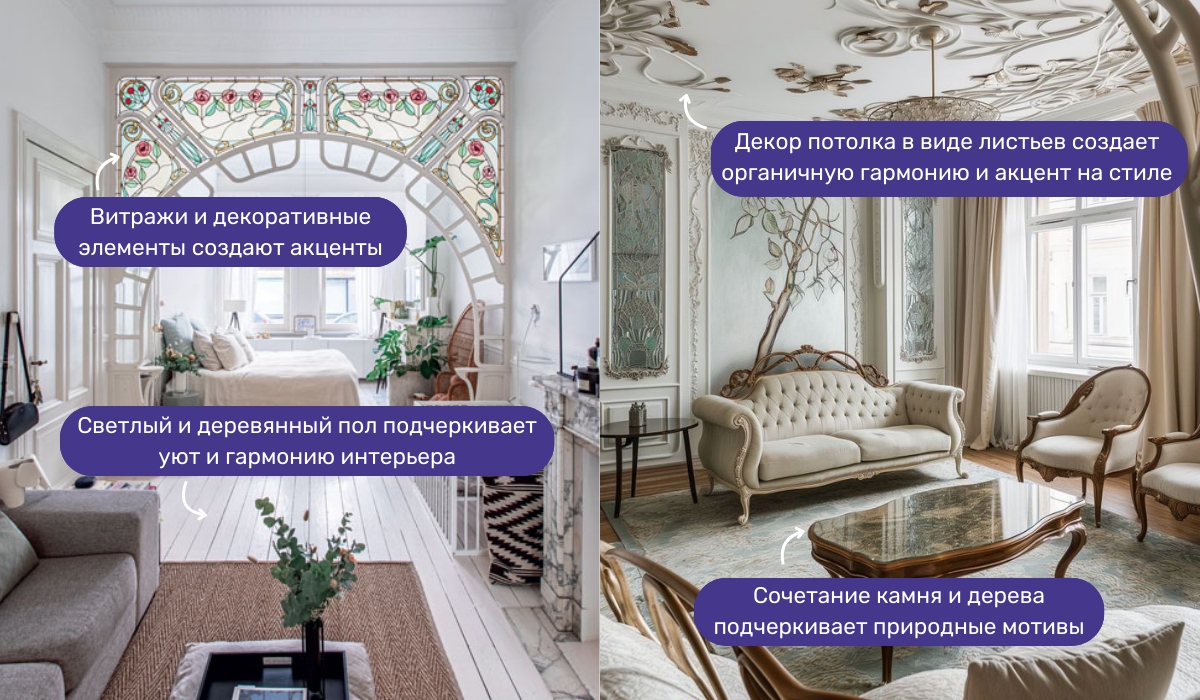 Арт-нуво в интерьере: ключевые идеи ремонта