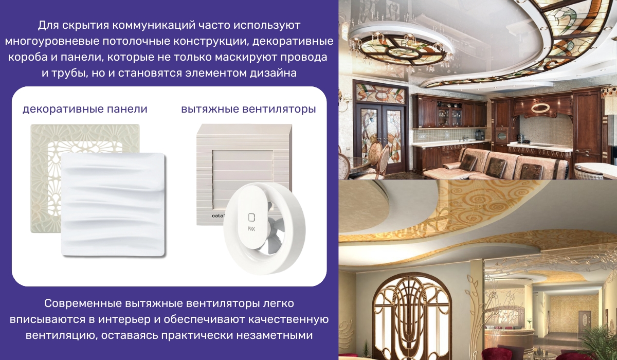 Потолок в стиле арт-нуво: скрытая вентиляция как часть дизайна