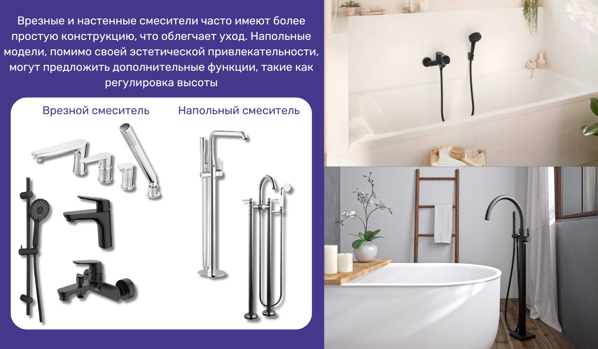 Варианты смесителей для обустройства ванн: комфорт и эстетика