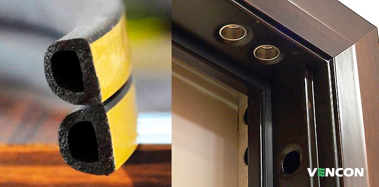 Установка ущільнювача на двері