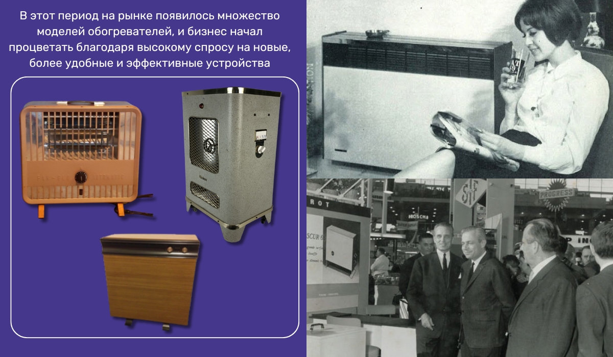 1954-1972 гг. - период расширения ассортимента обогревателей и появления множества вариантов