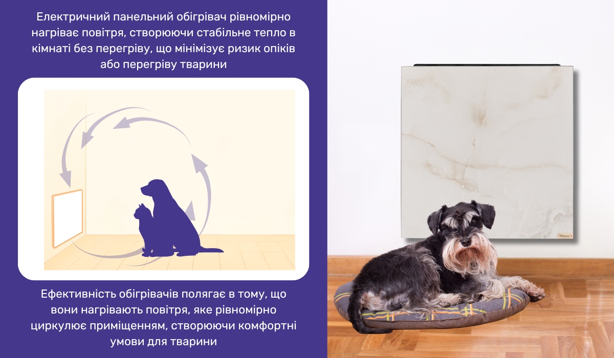 Обігрів домашньої тварини за допомогою електричного панельного обігрівача: ефективний і безпечний спосіб