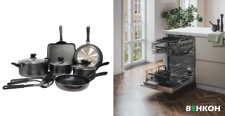 Особливості очищення антипригарного посуду в посудомийній машинці