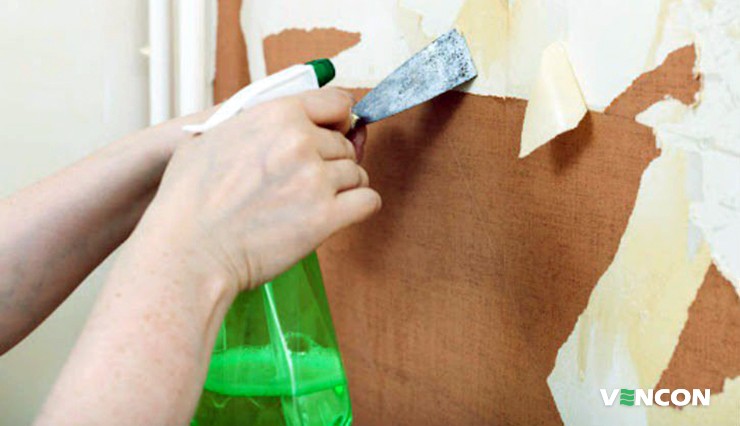 «Мокрый» способ удаления обоев 