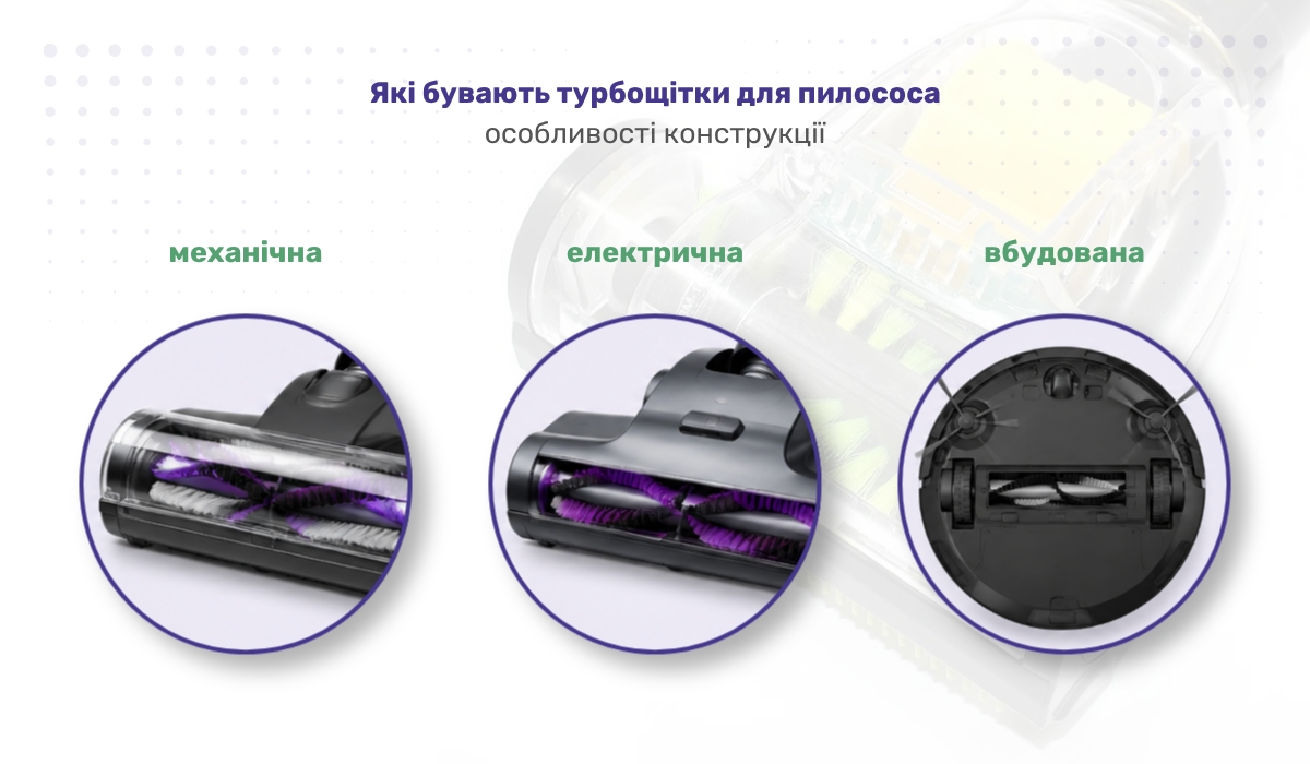 Які бувають турбощітки для пилососа: особливості конструкції