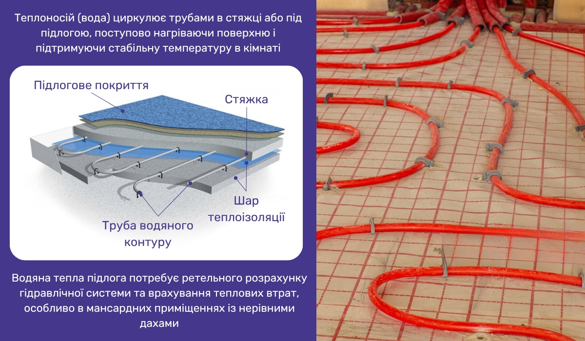 Водяна тепла підлога на мансардному поверсі: ефективне рішення для обігріву простору