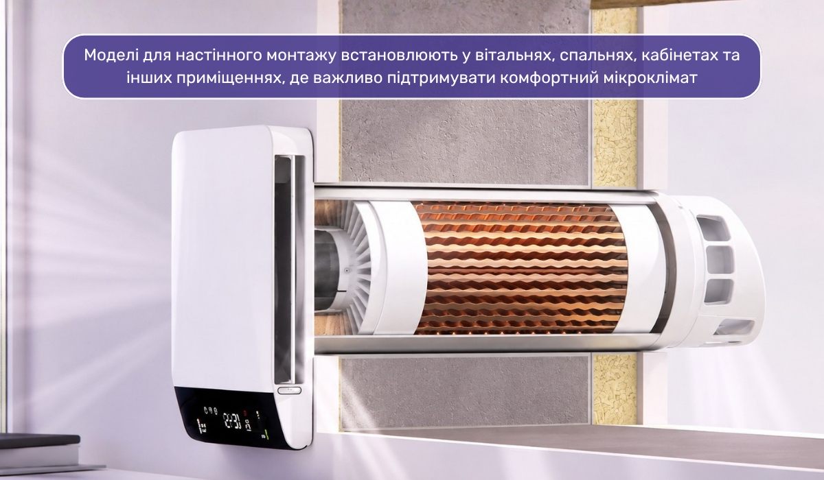 Місце встановлення рекуператора: настінні моделі