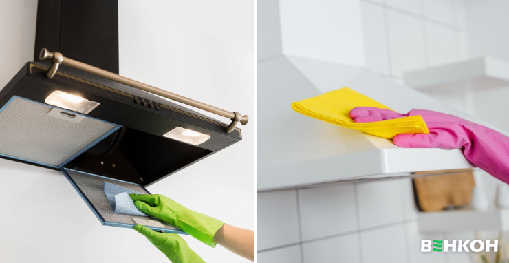 Особенности очистки корпуса вытяжки