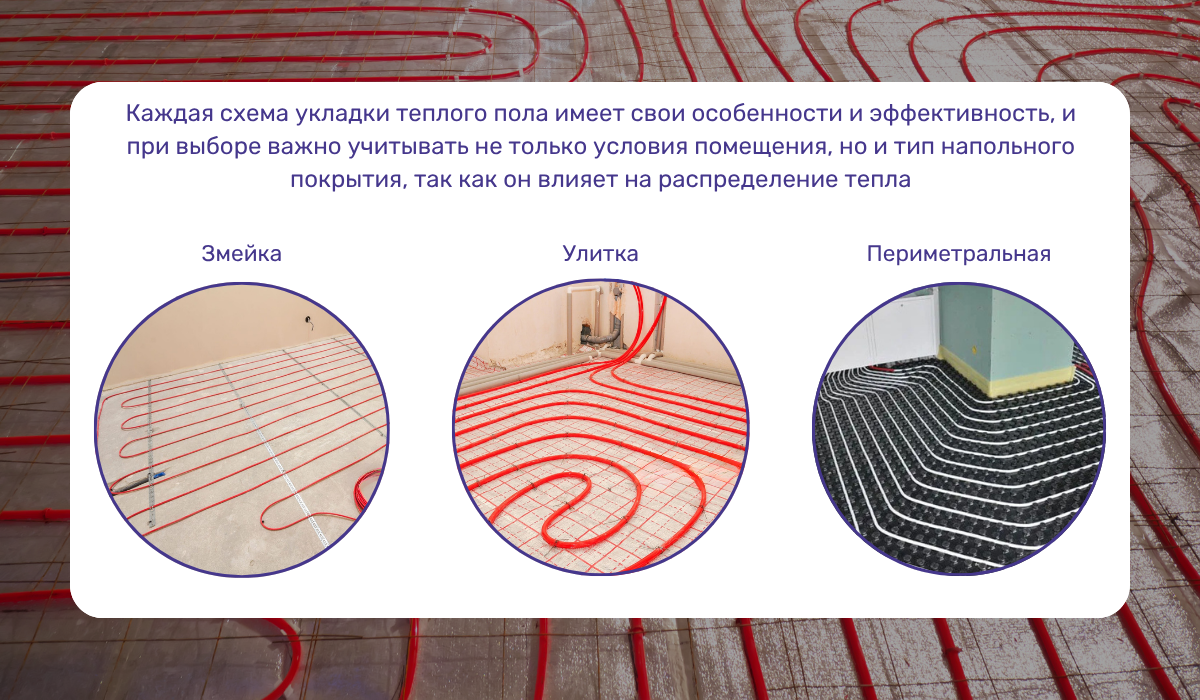 Схемы укладки водяного теплого пола: основные варианты и на что обратить внимание