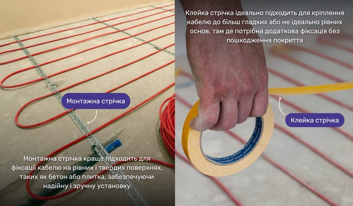 Схема укладання електричної теплої підлоги двожильного типу: способи фіксації кабелю