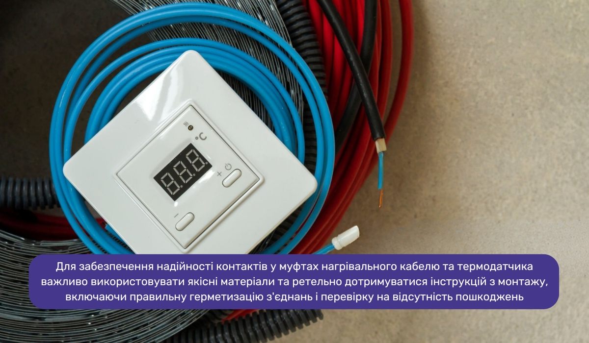 Забезпечення надійності з'єднань в муфтах при підключенні одножильної теплої підлоги