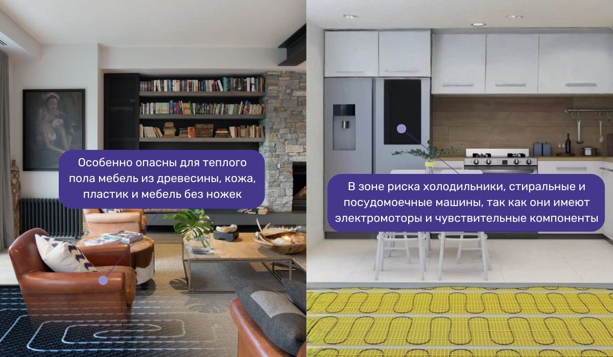 Почему не рекомендуется укладывать теплый пол под мебелью основные риски и важные аспекты