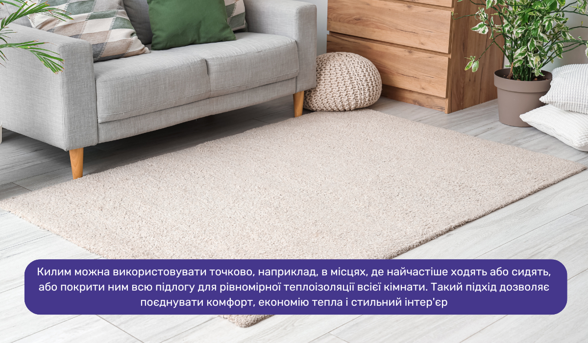 Додаткові поради щодо економії тепла в приватному будинку: килим як простий і ефективний спосіб зберегти тепло