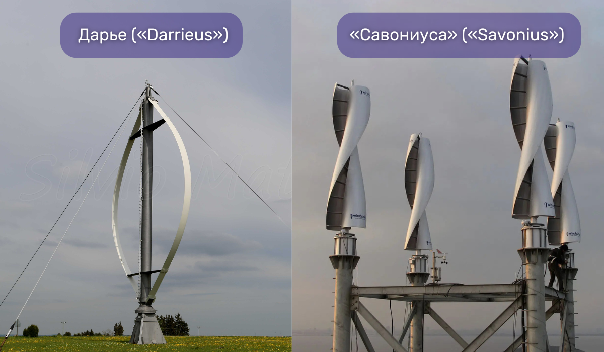 Типы ветрогенераторов: модели Дарье и Савониуса