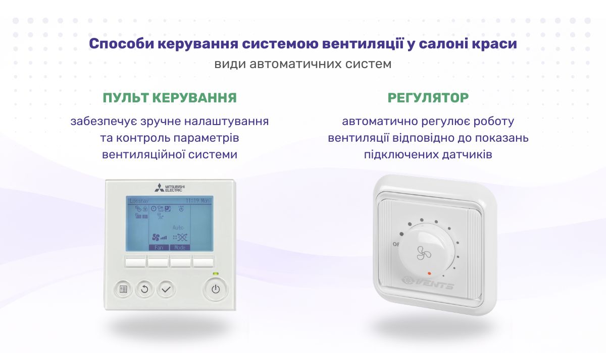 Способи керування системою вентиляції у салоні краси: види автоматичних систем