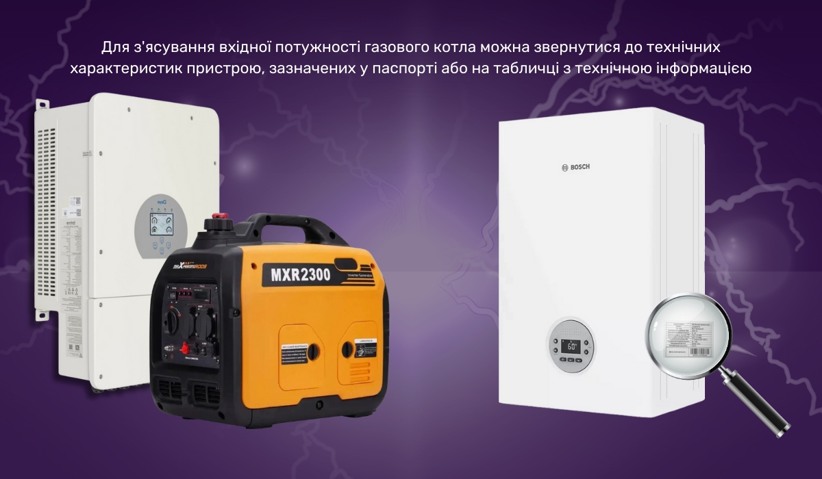 Як вхідна потужність котла впливає на його роботу від генератора або інвертора