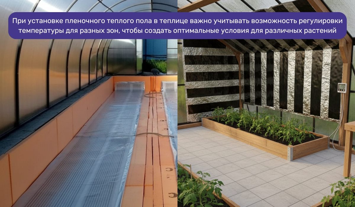 Пленочный теплый пол в теплице - эффективное решение для обогрева воздуха