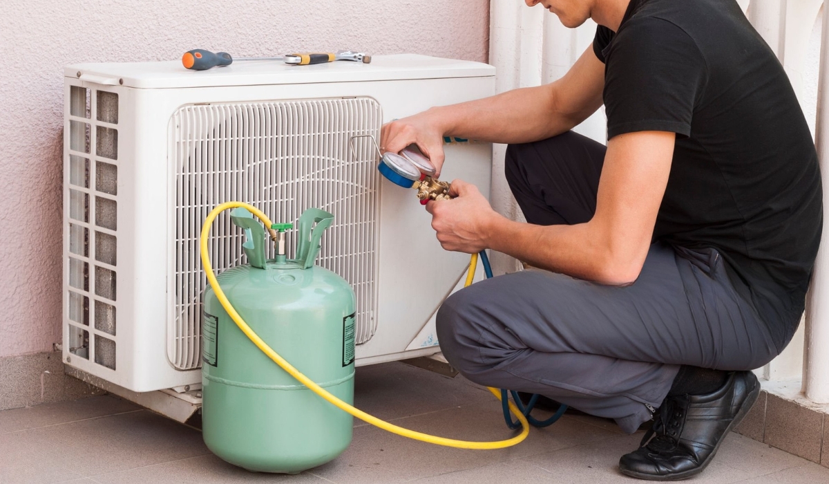 Этап 14: Процесс заправки кондиционера фреоном