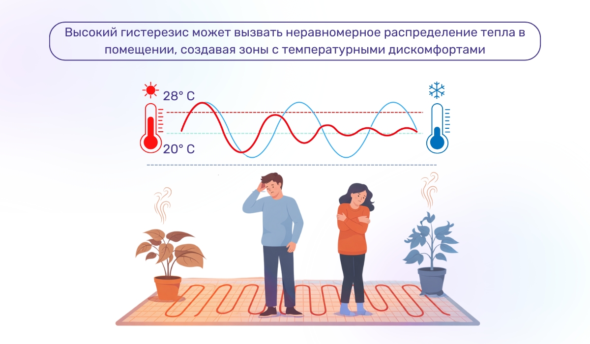 Как высокий гистерезис теплого пола влияет на комфорт человека и климат в помещении