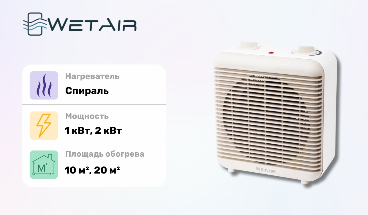WetAir WFH-28 - надежный тепловентилятор в рейтинге тепловентиляторов