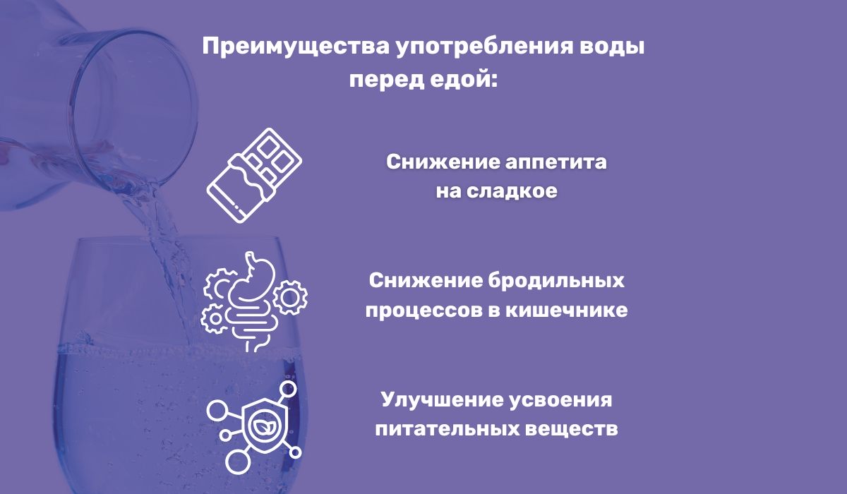В чем польза употребления воды перед приемом пищи?