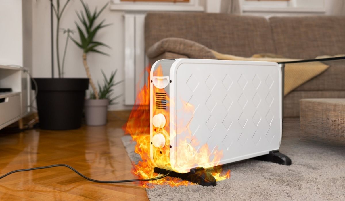 Ошибки монтажа обогревателей: установка на воспламеняющиеся материалы