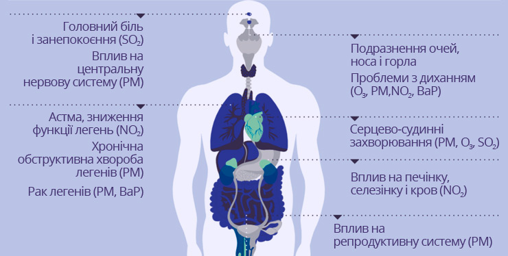 Вплив на організм людини забрудненого повітря