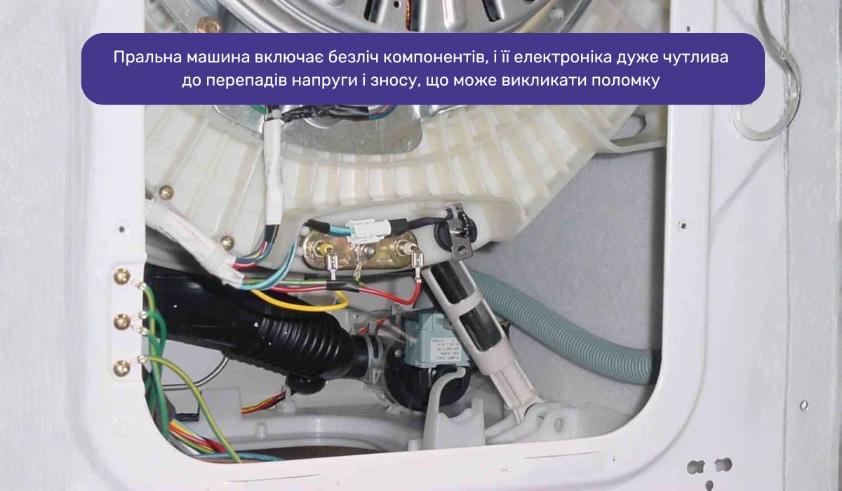 Поломка електронних компонентів може викликати проблеми з увімкненням пральної машини