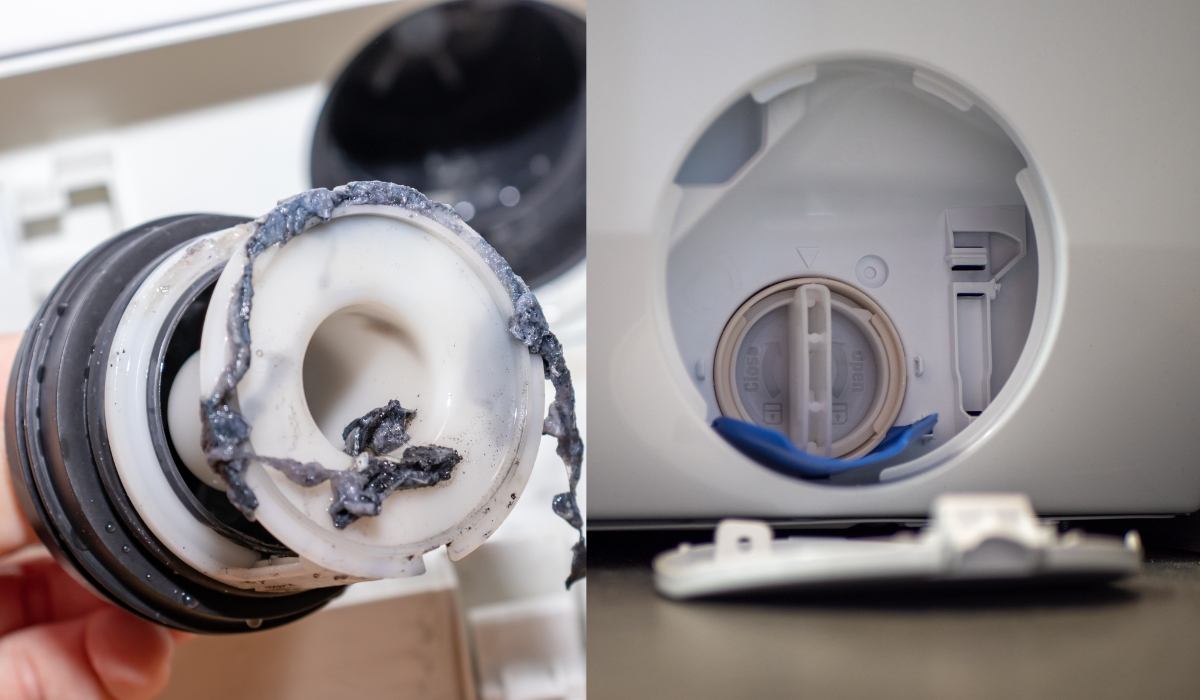 Засмічений фільтр зливної системи - одна з можливих причин, через яку пральна машина не вмикається