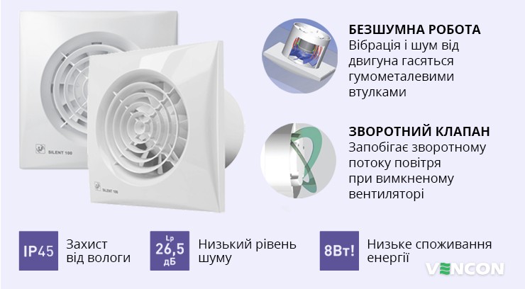 Переваги Soler&Palau Silent-100 CZ