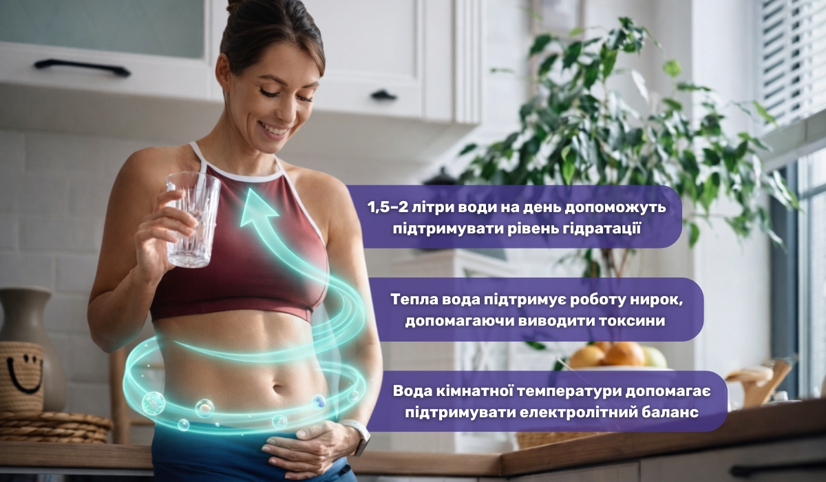 Користь питної води кімнатної температури: чому вона є оптимальною для здоров’я