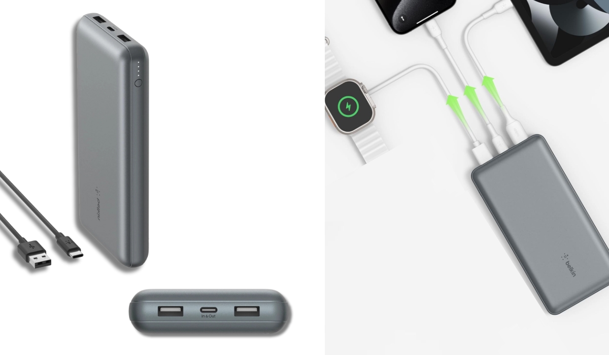 Belkin 20000мАг, 15Вт, 2хUSB-A/USB-C (BPB012BTGY) - високоякісний повербанк у топі