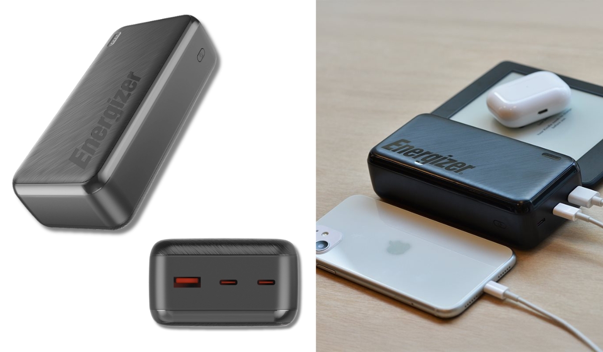 Energizer 30000 mAh PD20W + QC22.5W Black (UE30055PQ) - перший у рейтингу повербанків