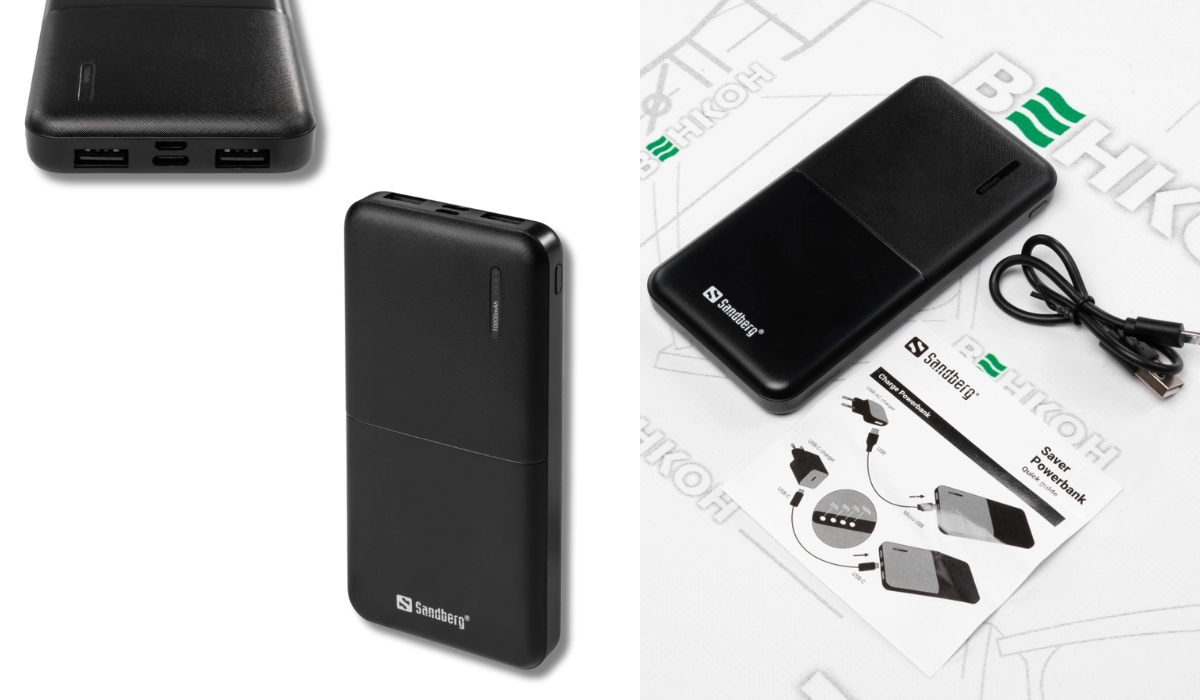 Sandberg 10000mAh Saver USB-C Micro-USB output: USB-A*2 Total 5V/2.4A (320-34) - надійний і якісний повербанк у рейтингу