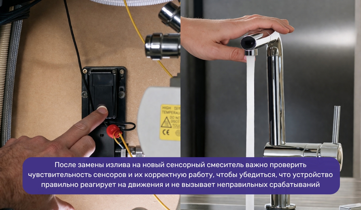 Замена излива смесителя с сенсорными датчиками: на что обратить внимание
