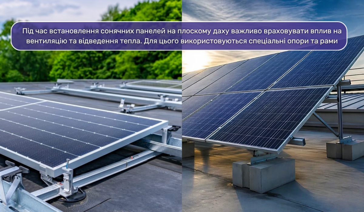Встановлення сонячних панелей на плоскому даху: особливості
