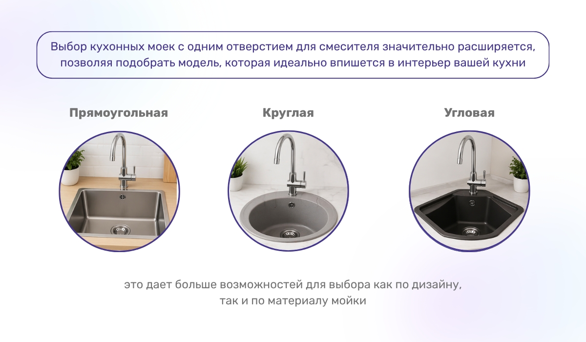 Смеситель с фильтром дает больше вариантов для выбора кухонной мойки