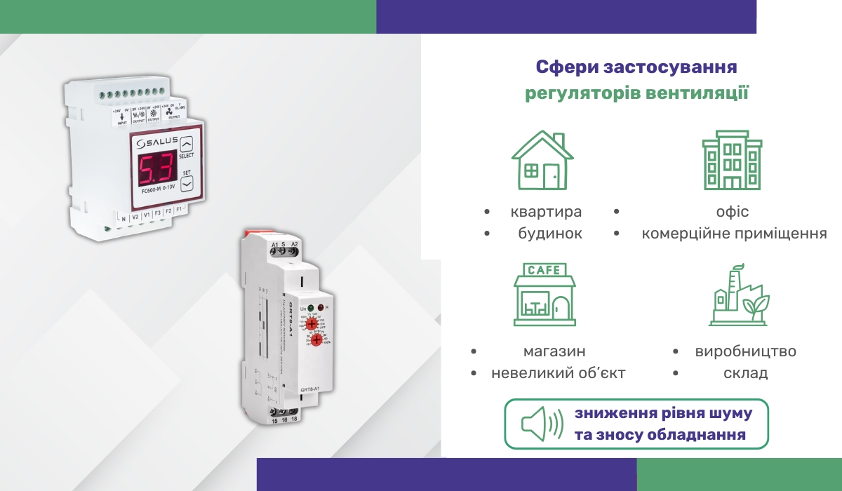 Сфери застосування регуляторів вентиляції