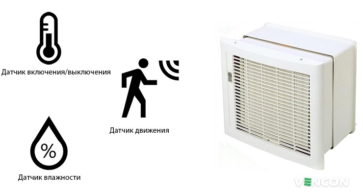 Реверсивный вентилятор с датчиками