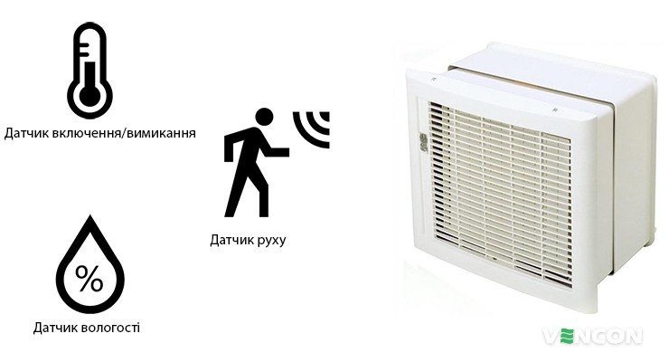 Реверсивний вентилятор з датчиками