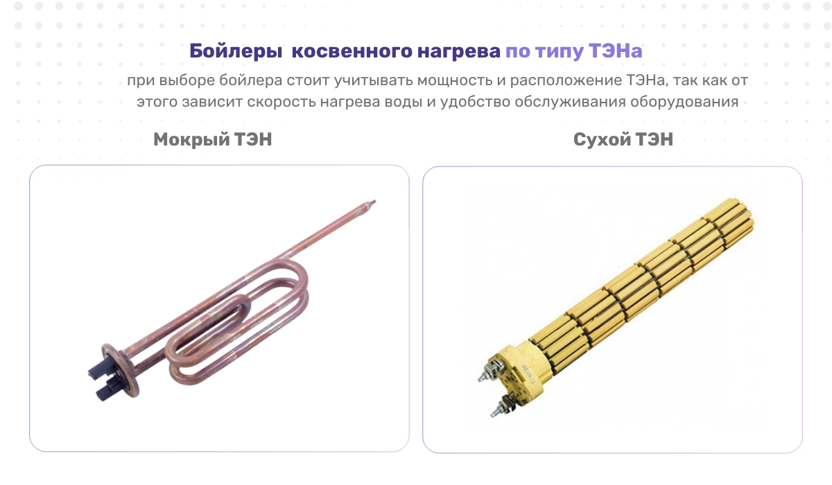 Выбор бойлера косвенного нагрева по типу ТЭНа