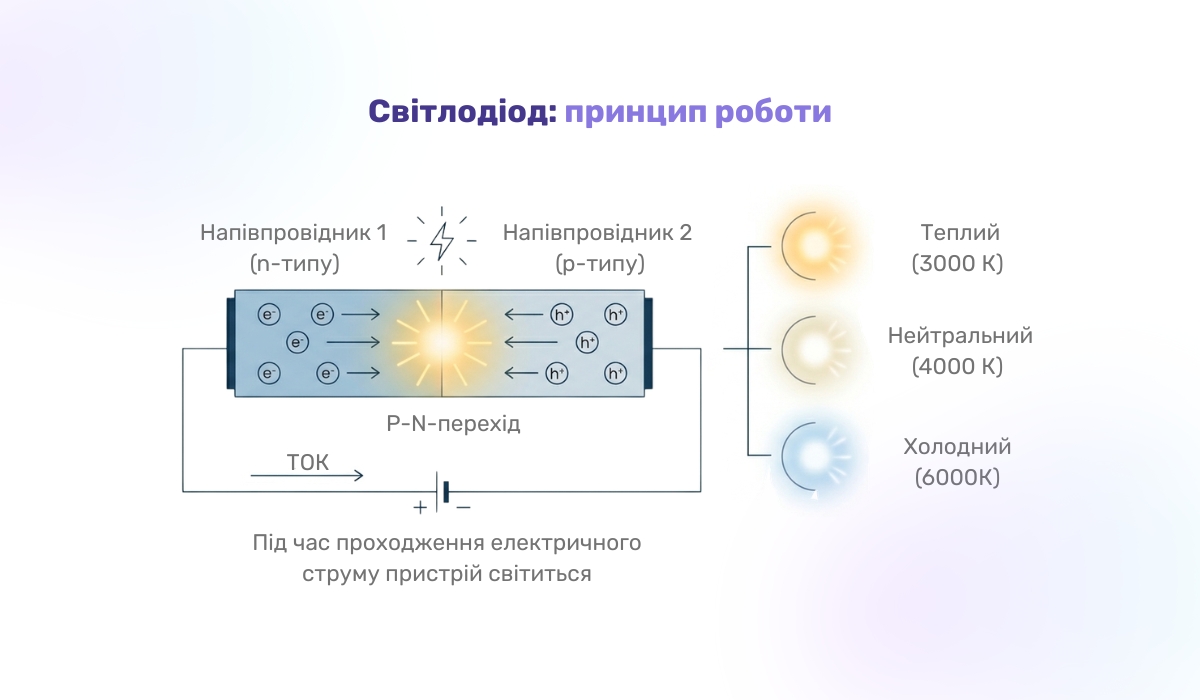 Світлодіод: принцип роботи