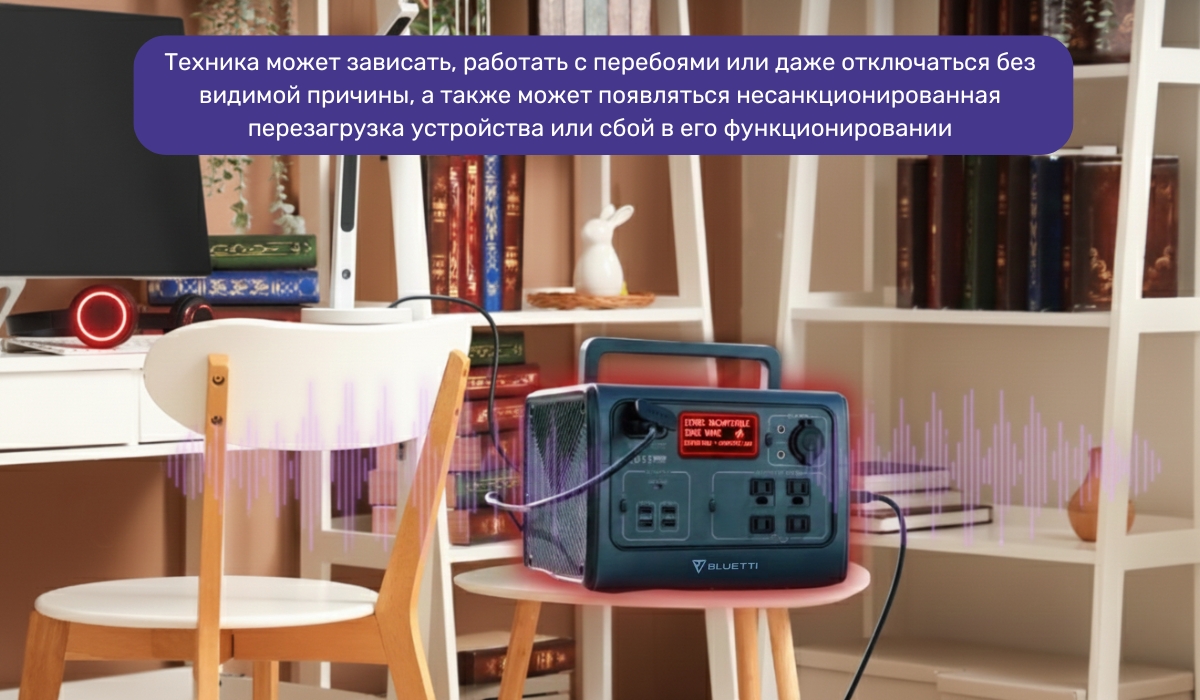 Использование станции с модифицированной синусоидой для чувствительной техники может привести к сбоям в работе