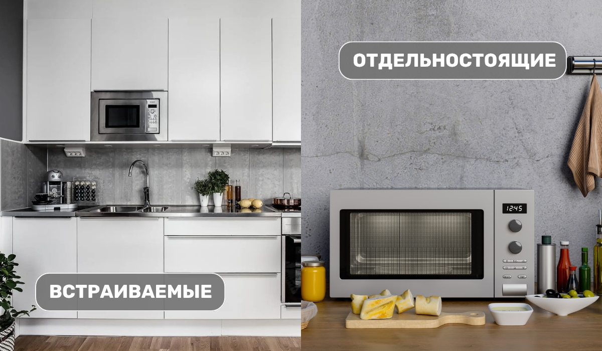 Размещение микроволновки: какие могут быть варианты монтажа