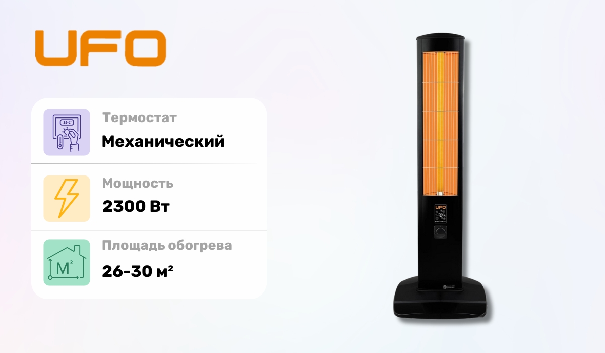 UFO ERC-S 2300W 220-230V (UFO Erciyus Smart 23) - надежный инфракрасный обогреватель в рейтинге лучших