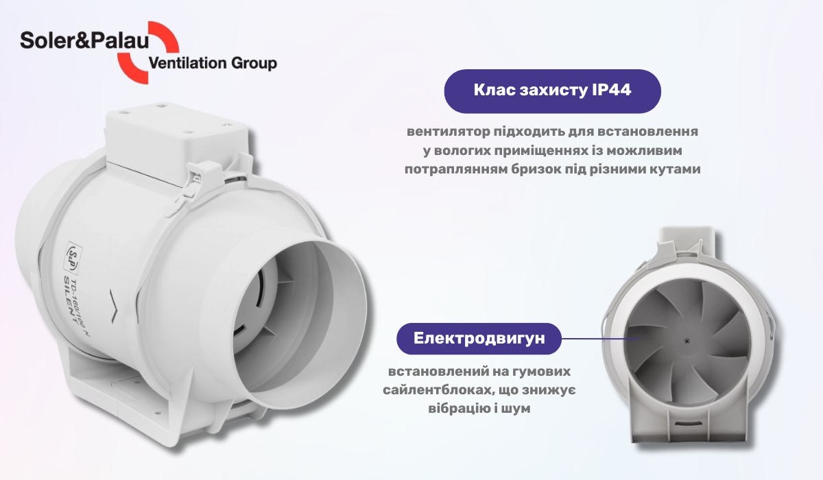 Soler&Palau TD-160/100 N Silent - кращий побутовий канальний вентилятор