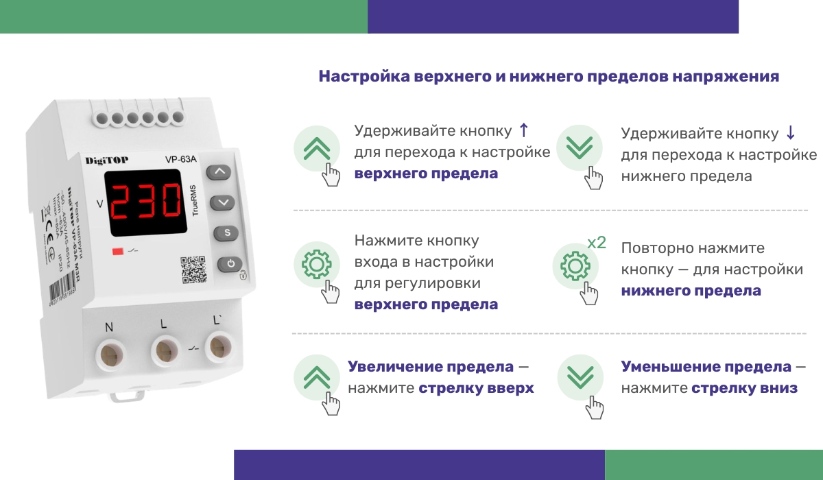 Регулировка пределов срабатывания реле напряжения
