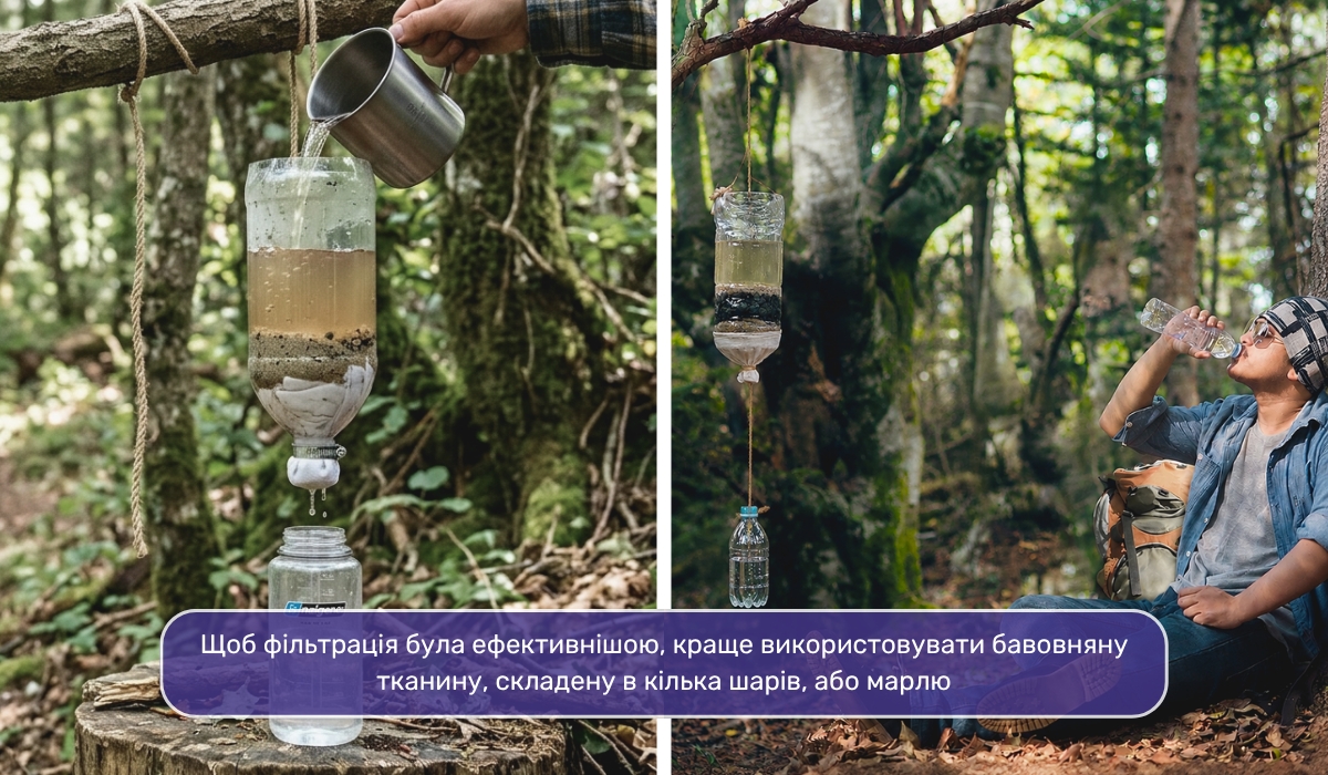 Як очистити воду в похідних умовах за допомогою гравітаційного фільтра: простий і зручний спосіб